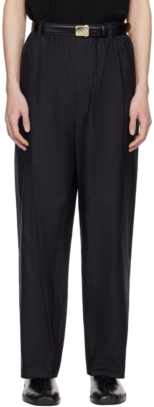 Lemaire Black Relaxed Trousers In Bk999 Black