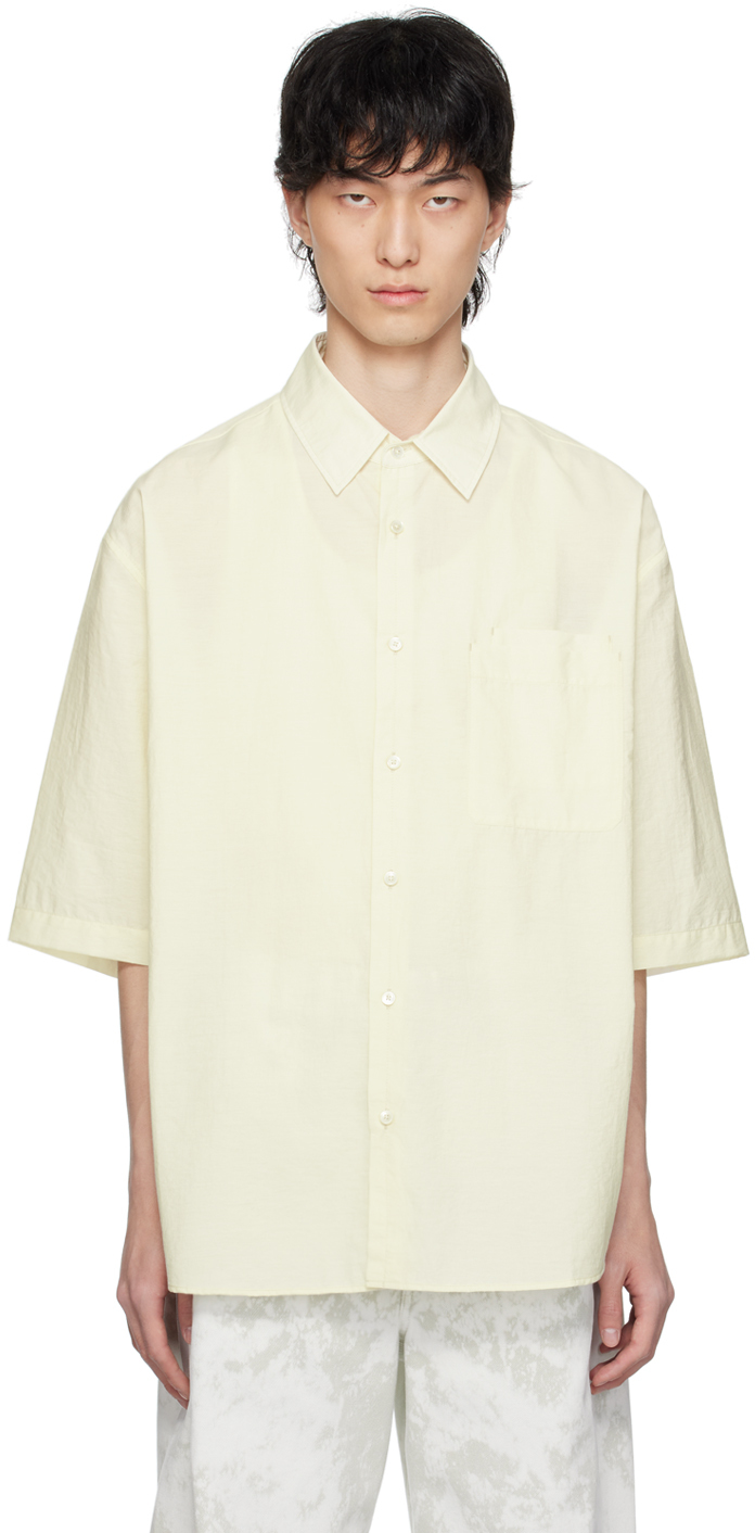 Shop Lemaire Yellow Double Pocket Shirt In Ye500 Lemon Glaze