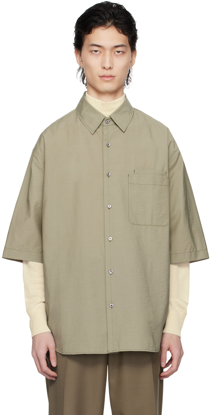 Lemaire Voile Shortsleeved Shirt In Green