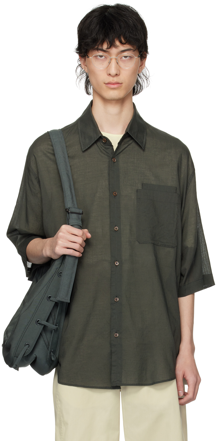 Gray Double Pocket Shirt by LEMAIRE on Sale