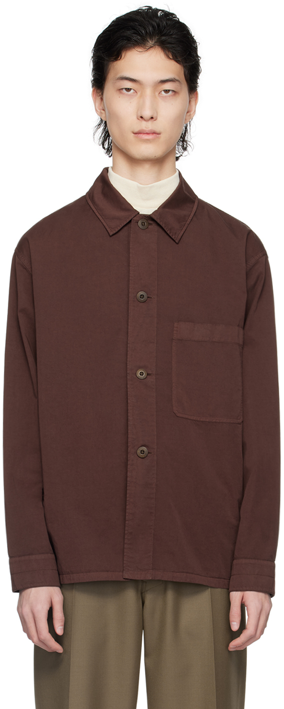 Lemaire Brown Pyjama Shirt In Br399 Cocoa Bean