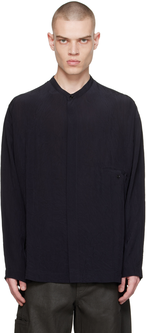 Navy Boxy Shirt by LEMAIRE on Sale