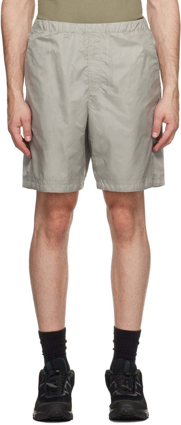 Shop Norse Projects Arktisk Gray Elasticized Shorts In 0260 Lucid White