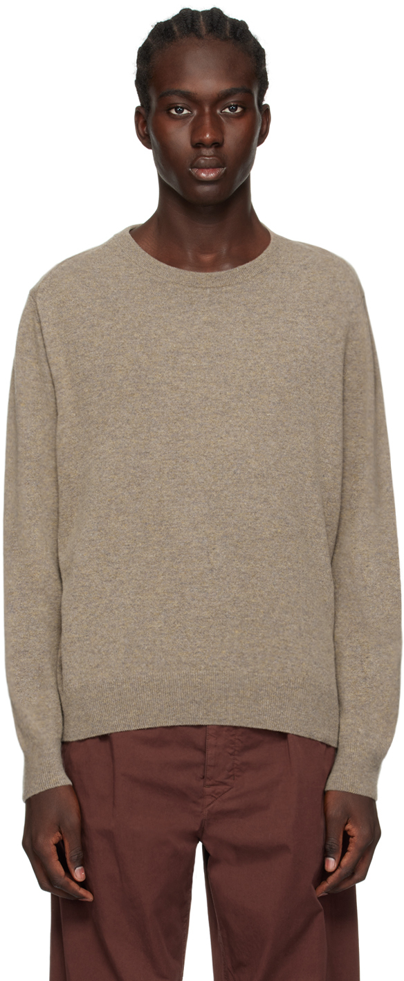 Lemaire Beige Relaxed Jumper In Bk916 Beige Grey