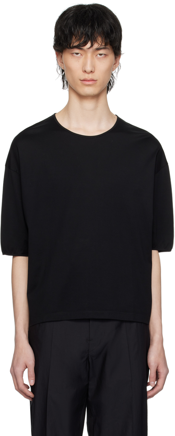 Shop Lemaire Black Relaxed T-shirt In Bk999 Black