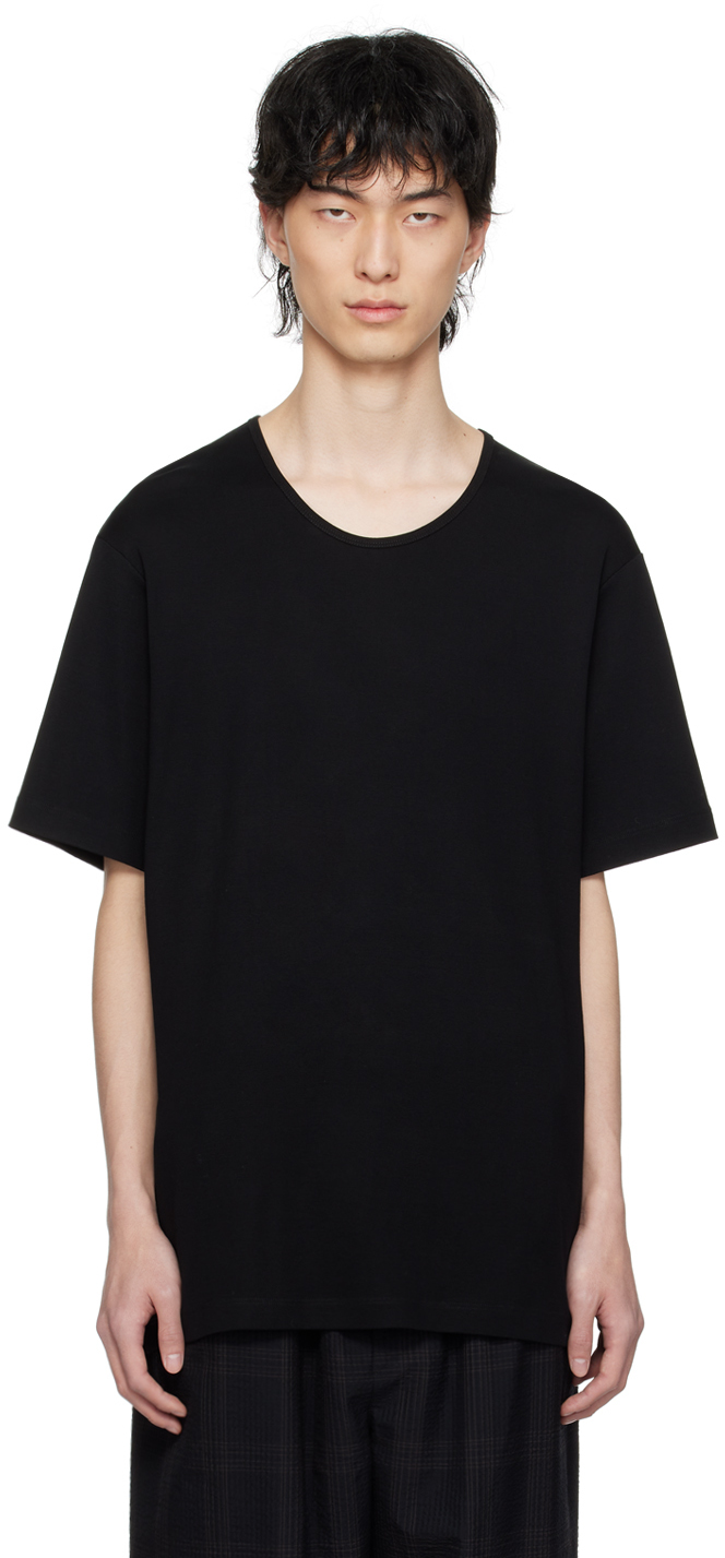 Shop Lemaire Black Rib T-shirt In Bk999 Black