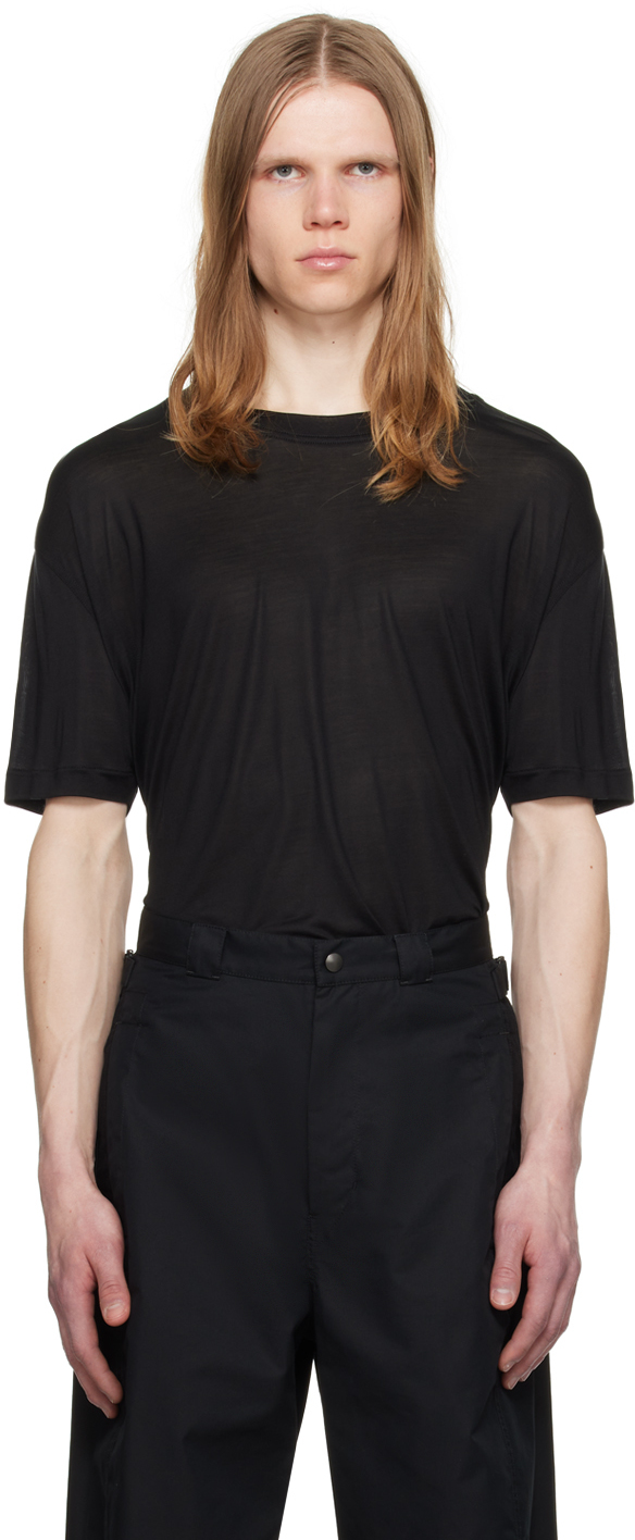 Shop Lemaire Black Soft T-shirt In Bk999 Black