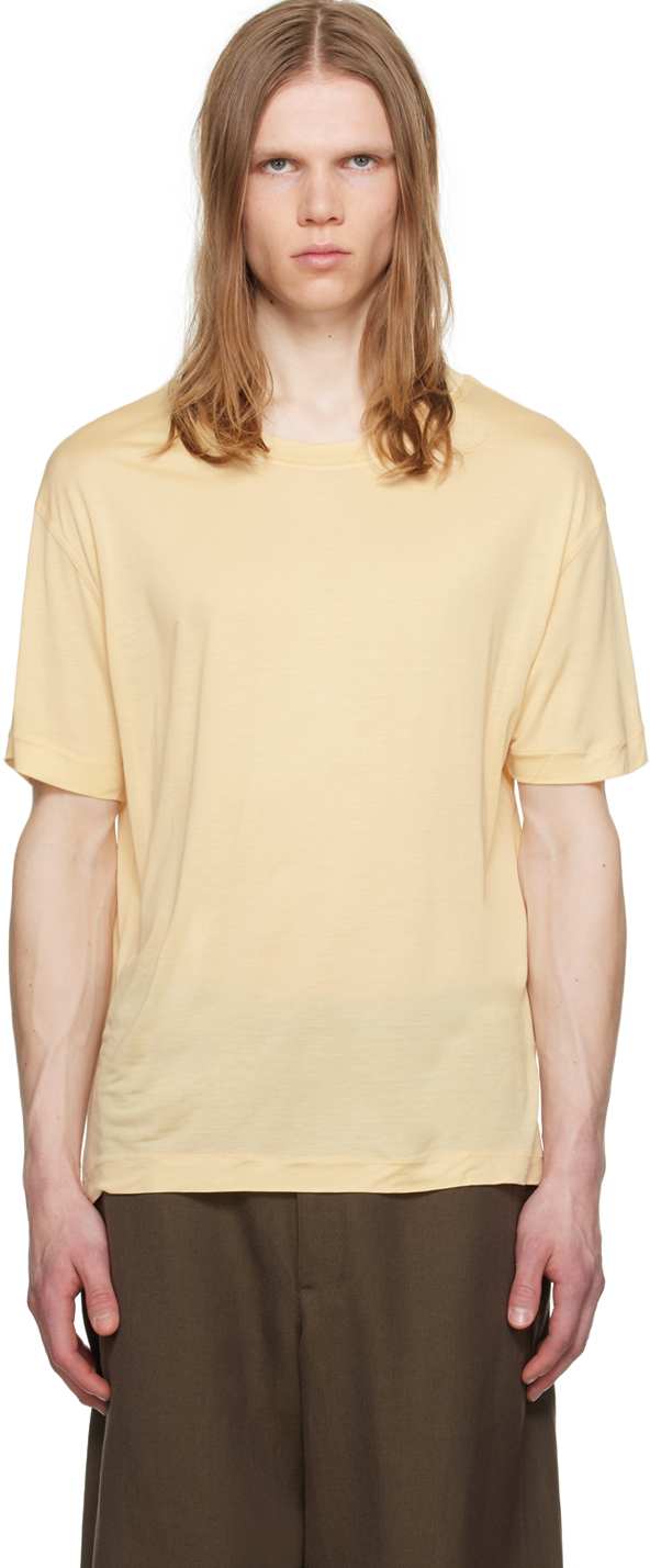 Lemaire Soft Short Sleeve T-shirt In Yellow