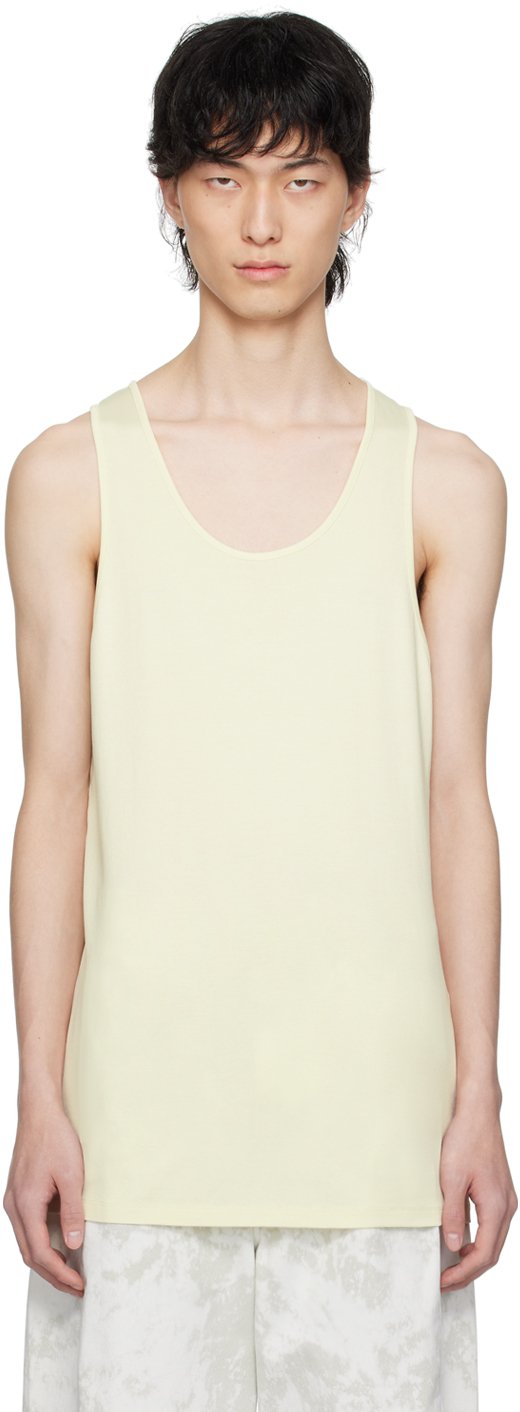 LEMAIRE: Yellow Scoop Neck Tank Top | SSENSE