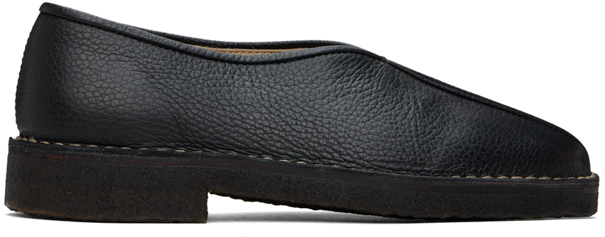 Lemaire Black Piped Slippers In Bk999 Black