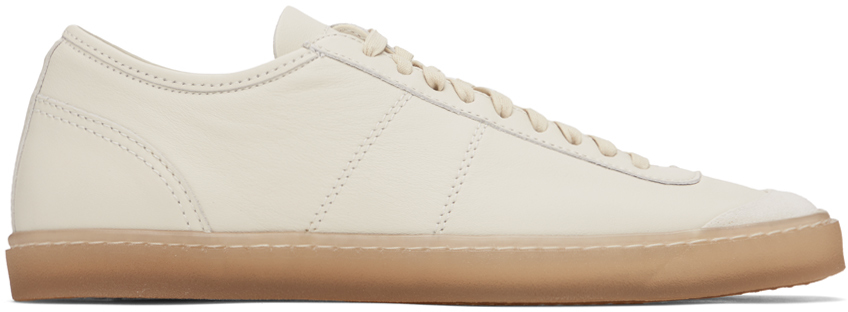 Shop Lemaire Off-white Linoleum Sneakers In Wh038 Clay White