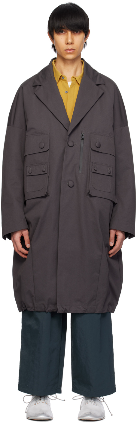 Shop F/ce Gray Pocket Coat In Black