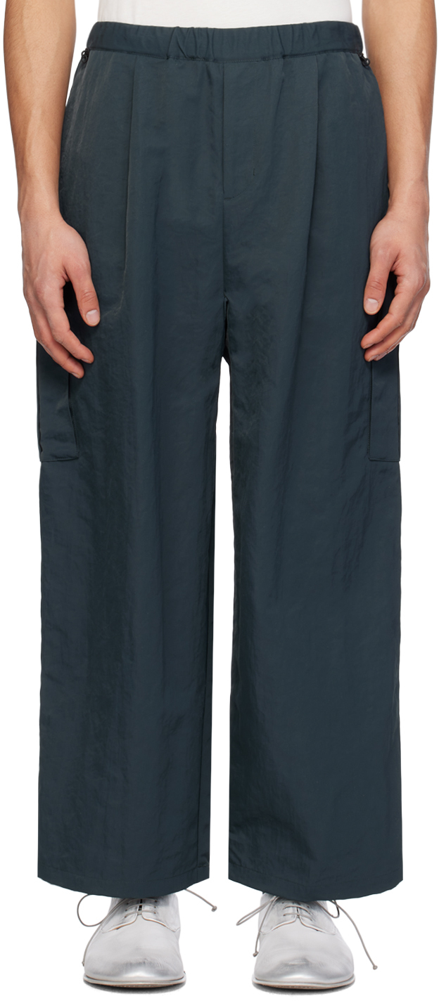 Shop F/ce Gray Wide Cargo Pants In Blue Gray