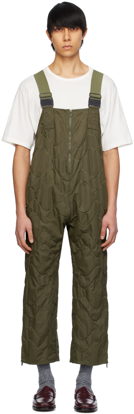 Shop F/ce Khaki Embossed Overalls In Olive
