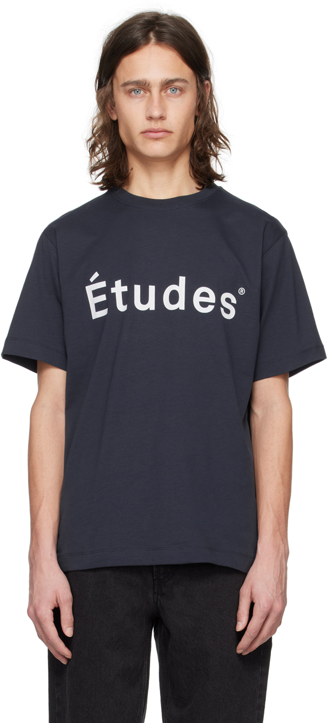 Etudes Studio Navy Wonder 'études' T-shirt In Blue
