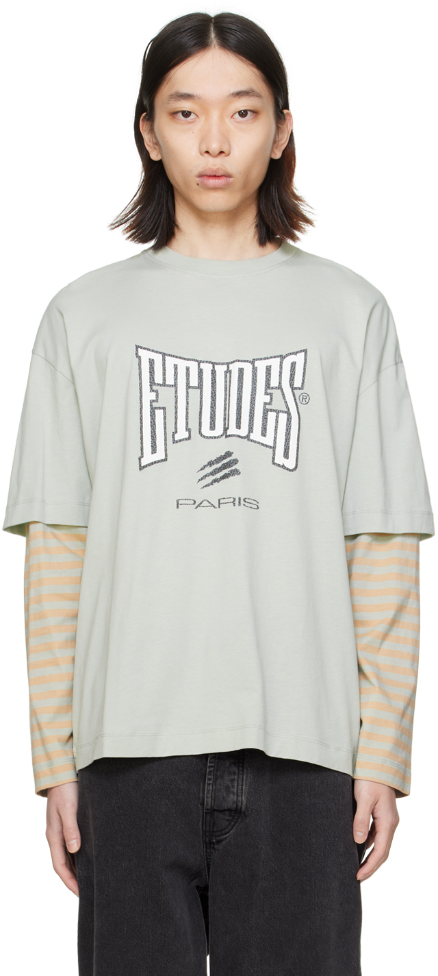 Etudes Studio Grey Goudron Boxing Pigeon Long Sleeve T-shirt In Grey