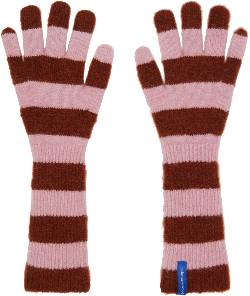 Pink & Burgundy Patum Gloves