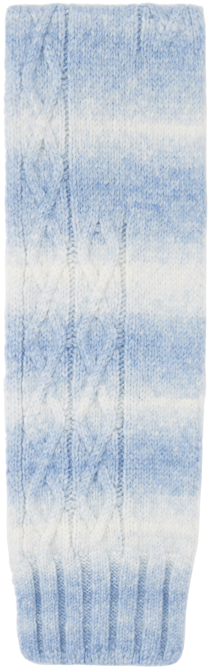 Paloma Wool Cable-knit Detailed Faded Scarf In C/119 Soft Blue