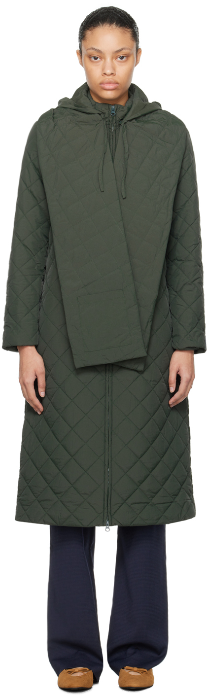 Paloma Wool Otter Quilted Trench Coat In Green | ModeSens