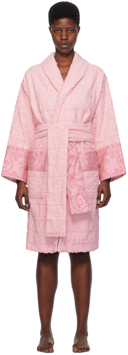 Versace Pink 'i Heart Baroque' Robe In 5p410