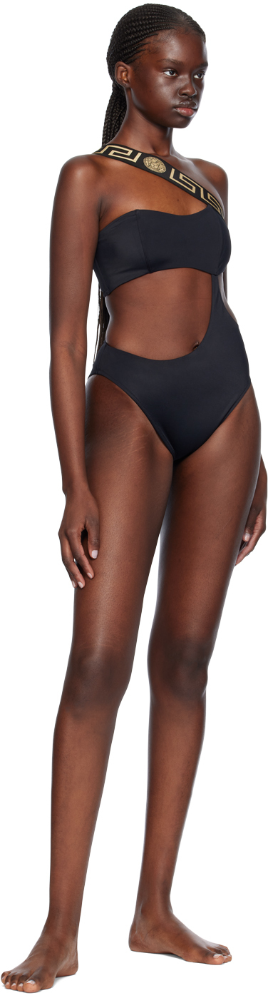 Versace Underwear Black Greca Border Swimsuit