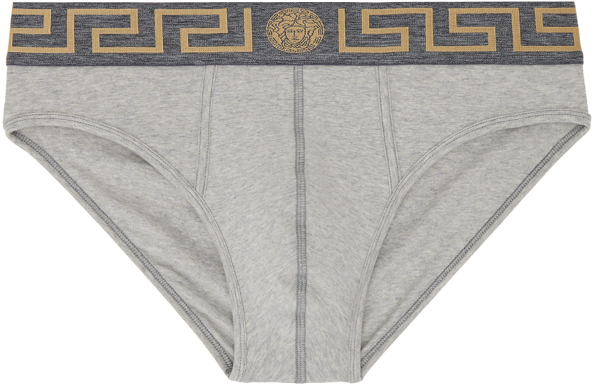 Versace Greca Border Stretch-Cotton Briefs, Underwear