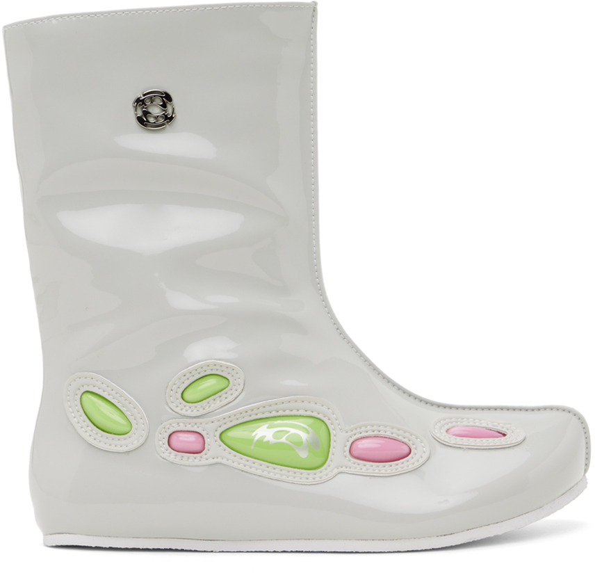 SSENSE Exclusive Gray & White Alien Barefoot II Boots
