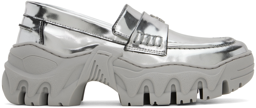 SSENSE Exclusive Silver Loafers
