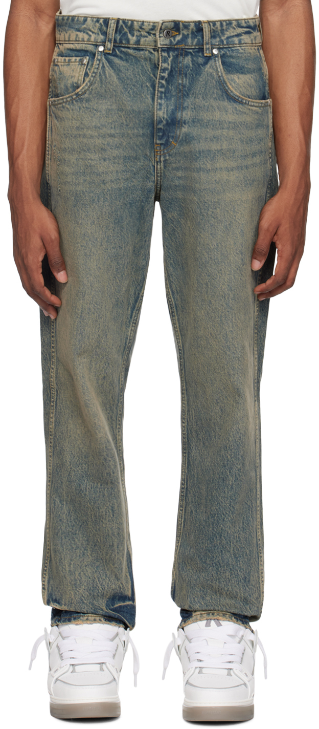 All Blue R2 Blue R2 Straight Leg Jeans by Represent on Sale