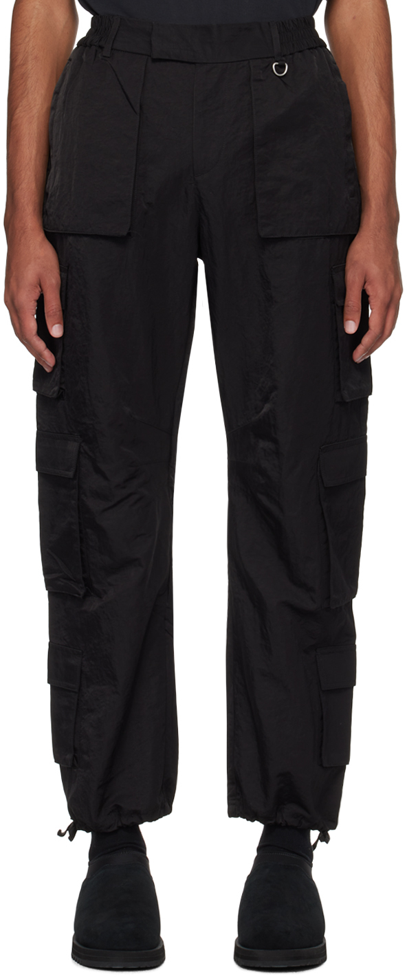 Mens Represent black Stretch-Cotton Cargo Trousers