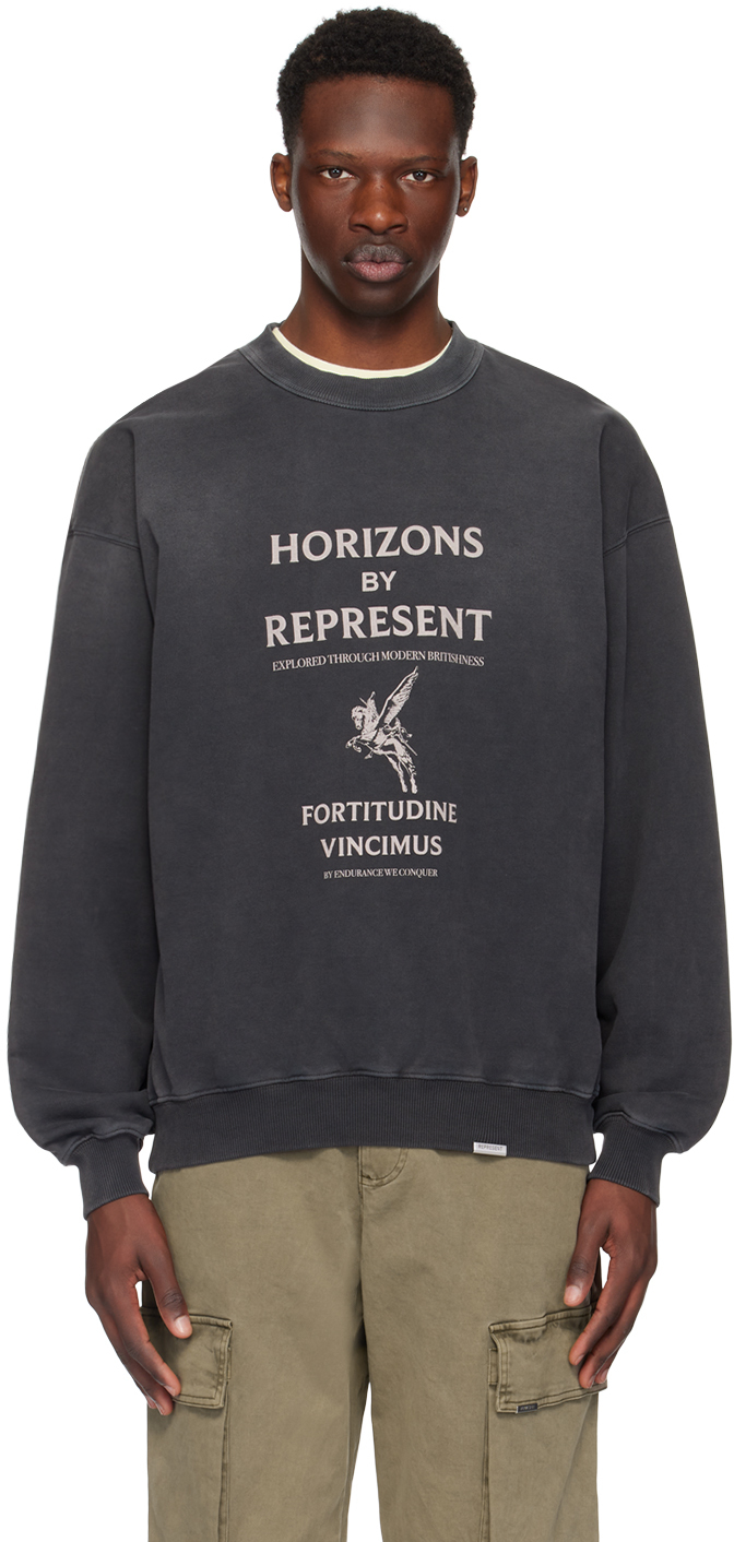 Represent Black 'horizons' Sweatshirt In Aged Black