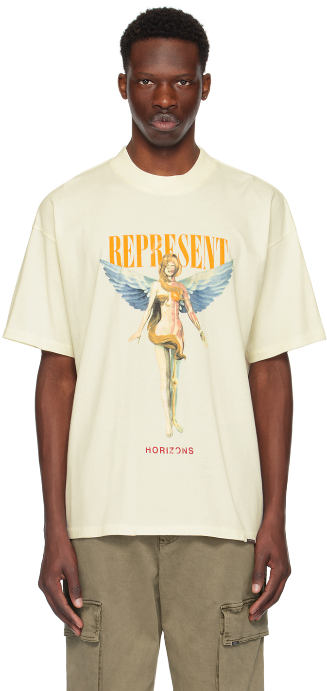Shop Represent White Reborn T-shirt In Flat White