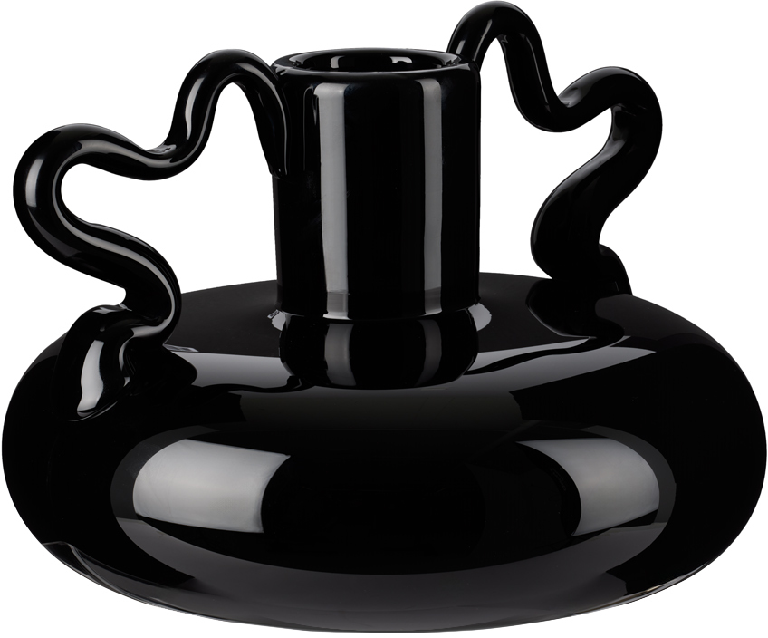 Sophie Lou Jacobsen Black 'le Mouvement' Vase In Opaque Black