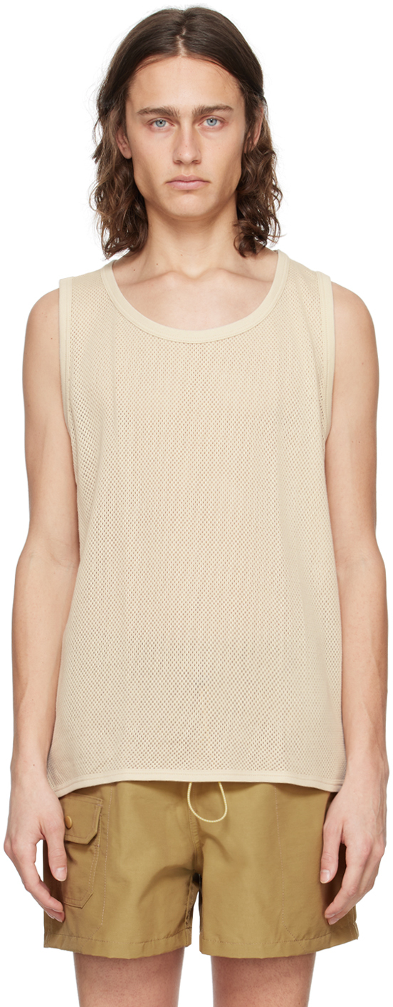 Beige Mesh Adults Only Tank Top