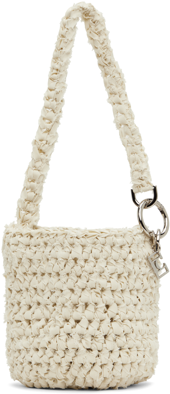 Low Classic Off-white Knitted Bag In Brown