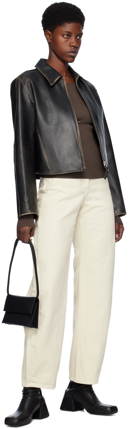 LOW CLASSIC Brown Faded Leather Jacket | Smart Closet