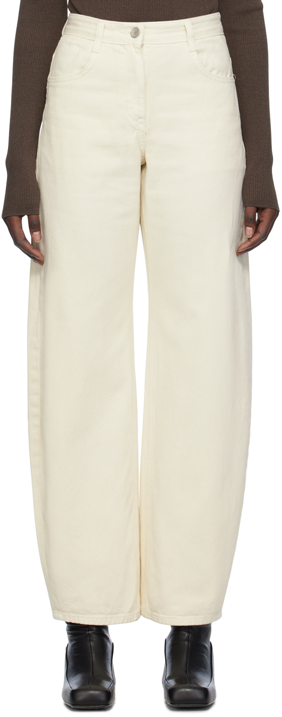 Low Classic Off-white Cocoon Jeans In Cream