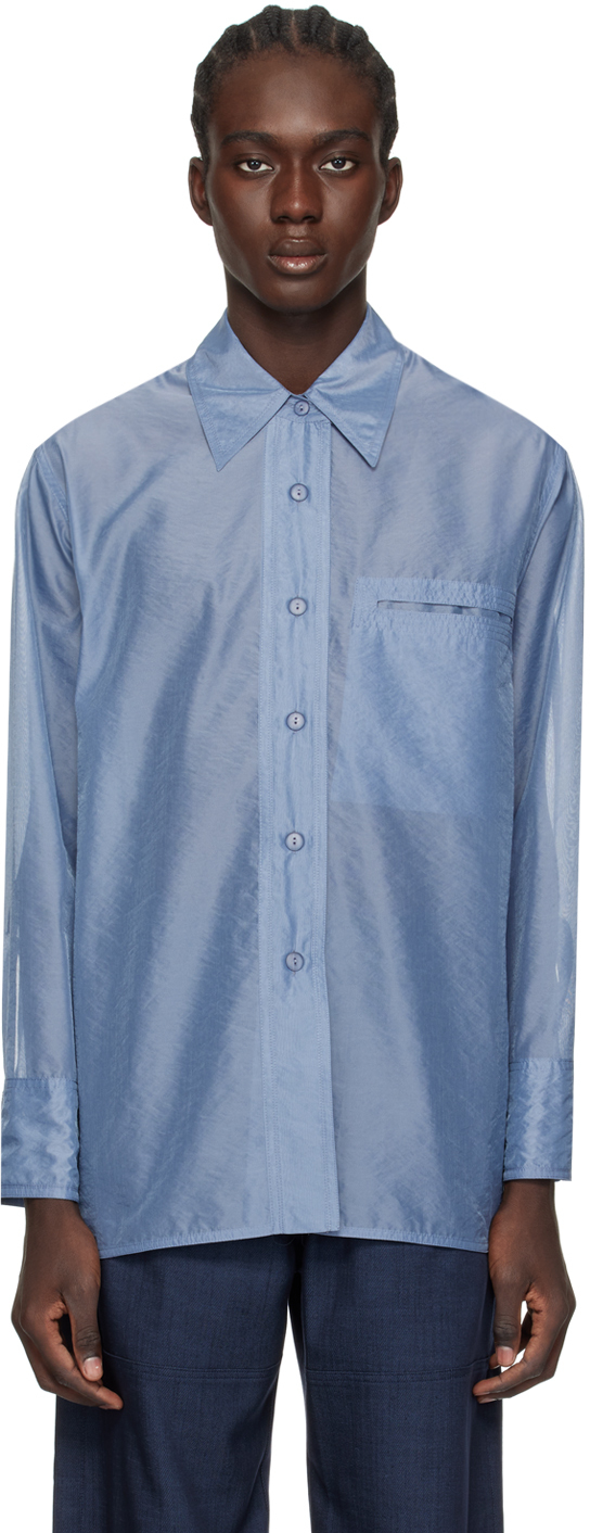Low Classic Blue See-through Stitch Shirt