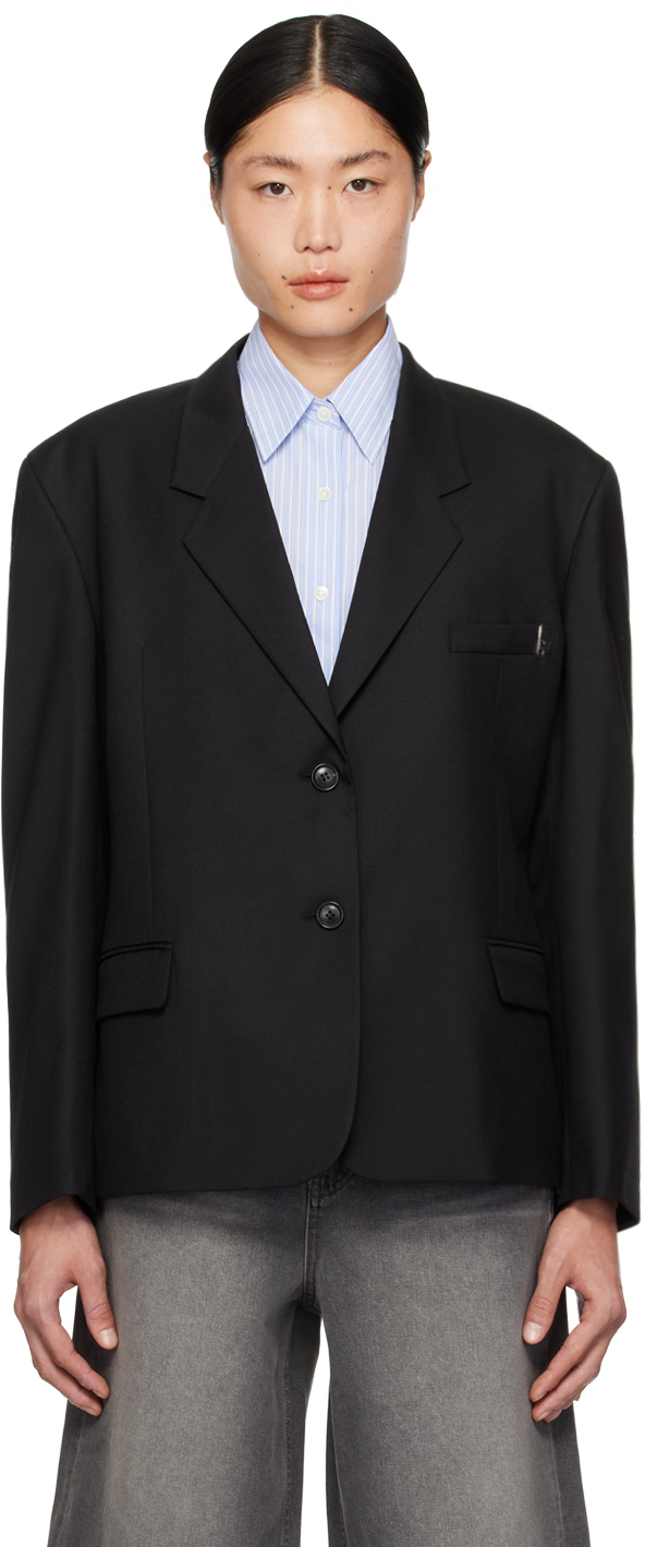 Women Green Notched Lapel Blazer