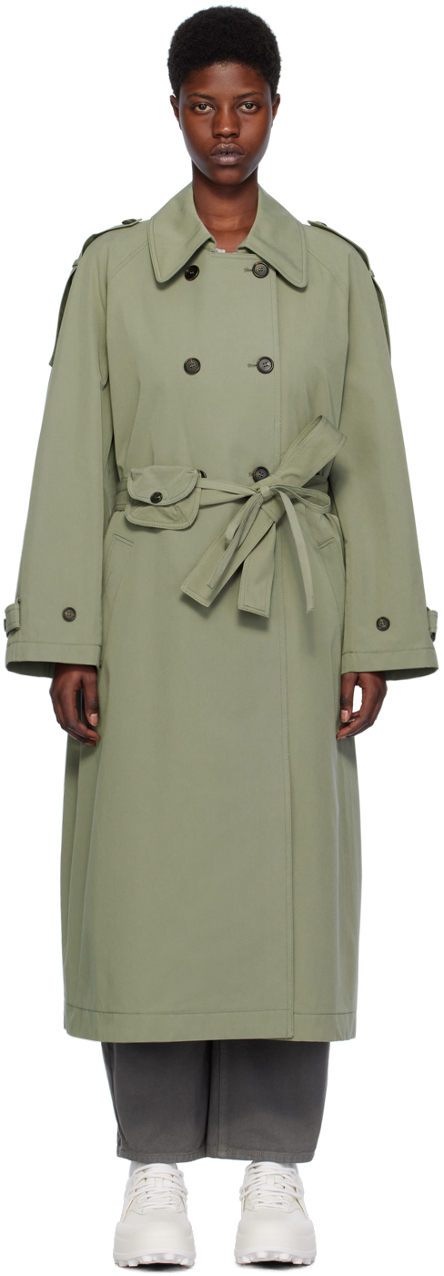 low classic khaki belt pouch trench coat