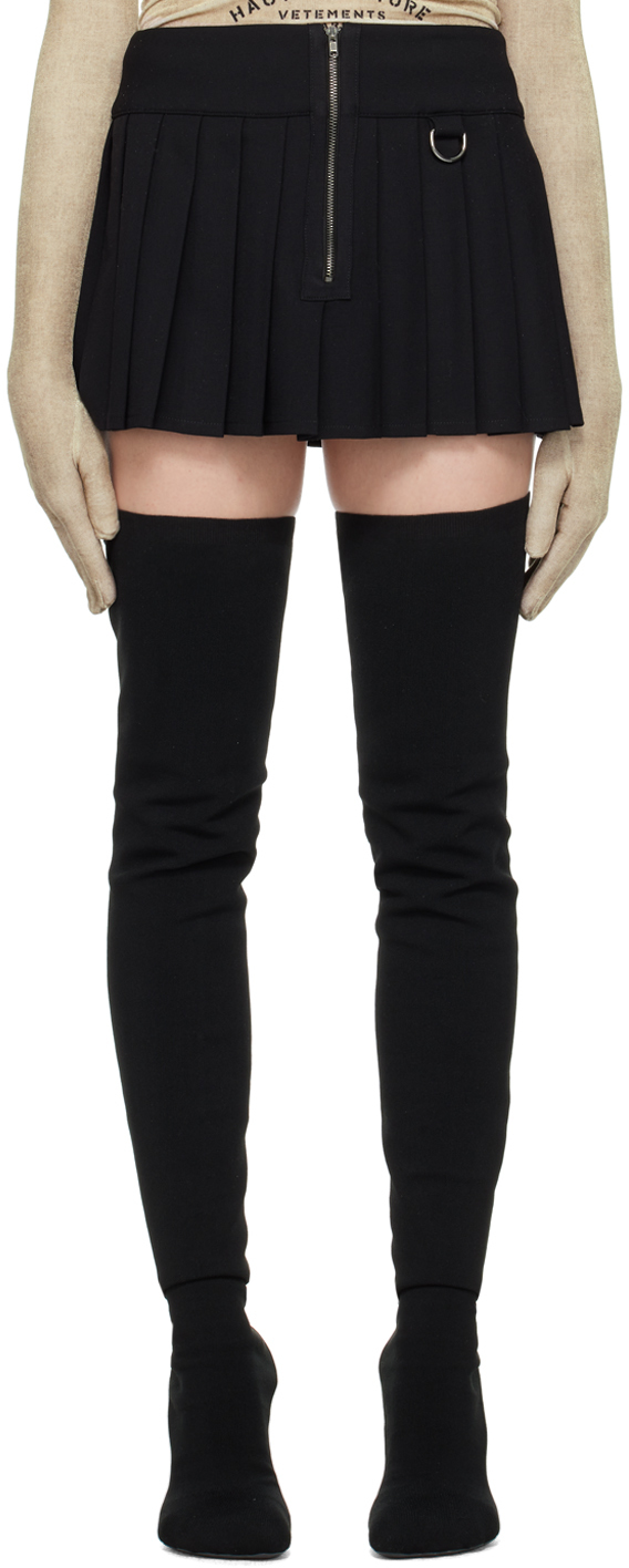 Shop Vetements Black Pleated Miniskirt
