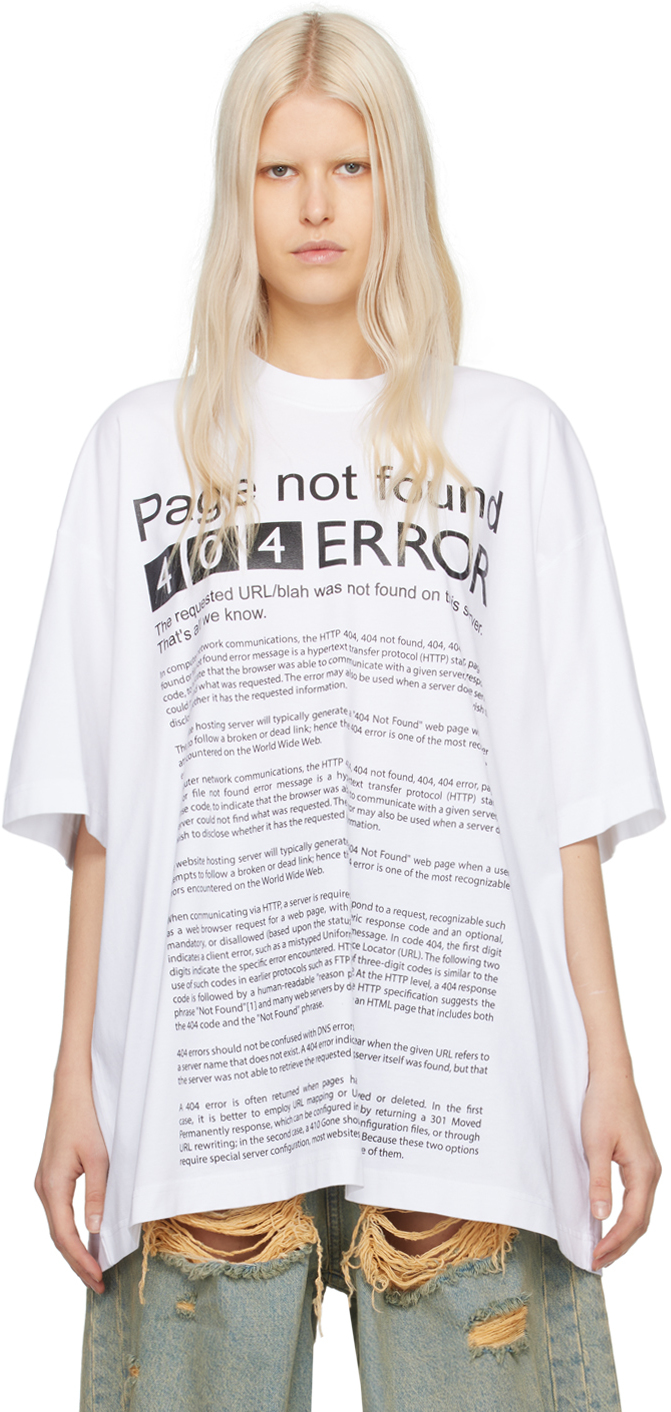 Vetements White 'page Not Found' T-shirt