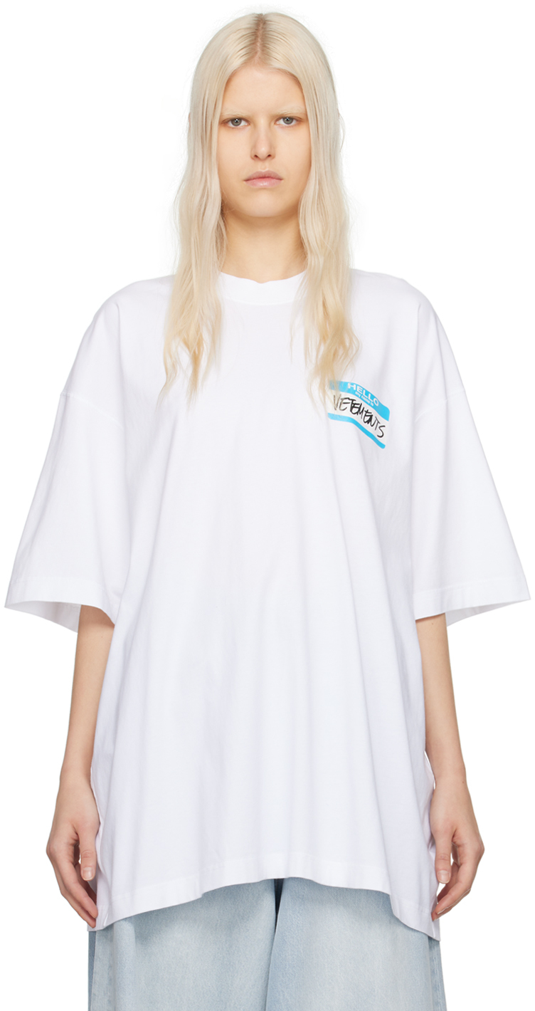 Shop Vetements White 'my Name Is ' T-shirt