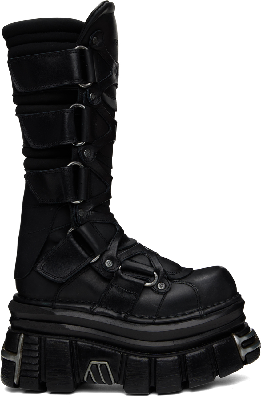 Vetements Black New Rock Edition Tower Boots