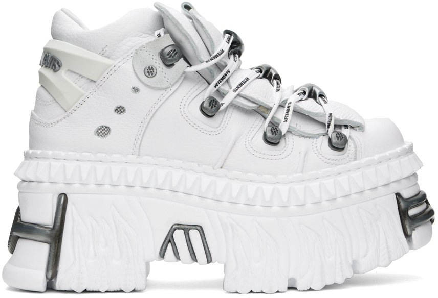 VETEMENTS: White New Rock Edition Platform Sneakers