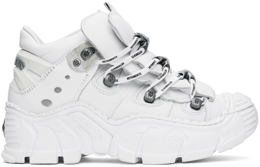 Shop Vetements White New Rock Edition Race Sneakers