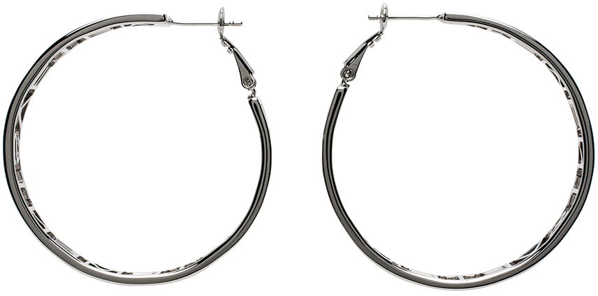 Silver Small Logo Hoop Earrings