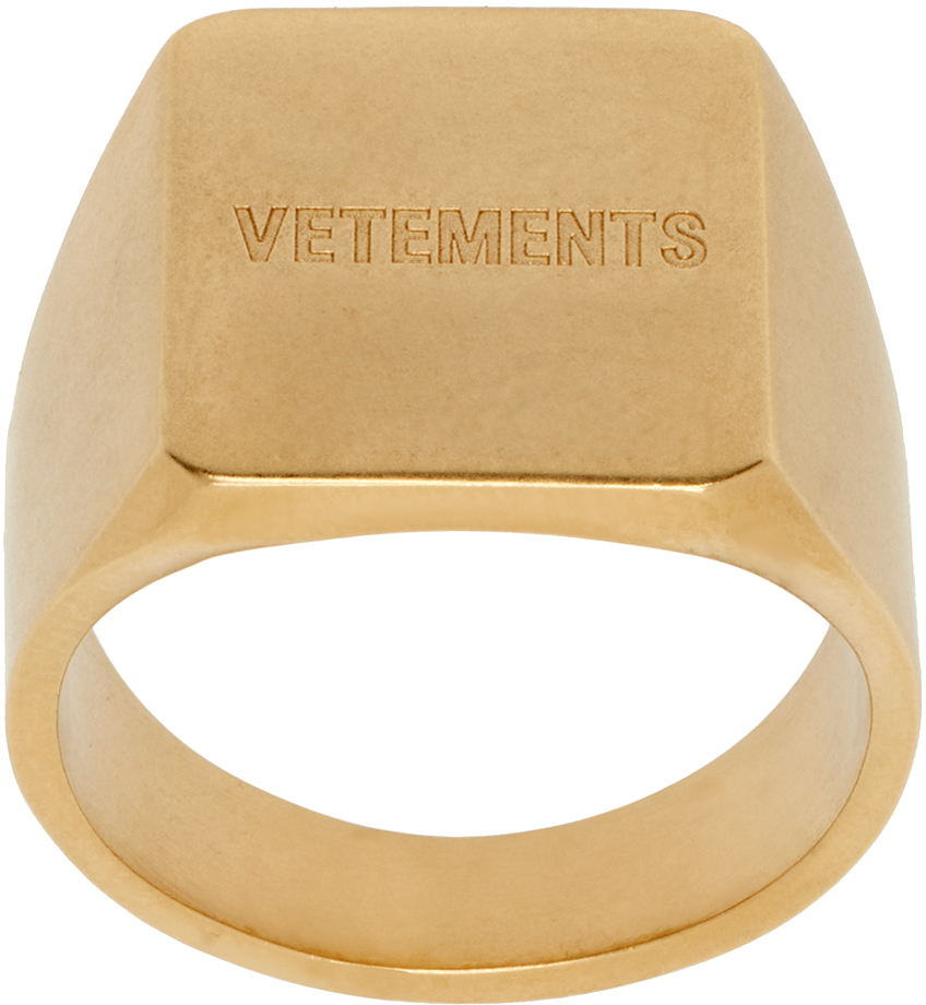 Vetements Gold Iconic Logo Ring