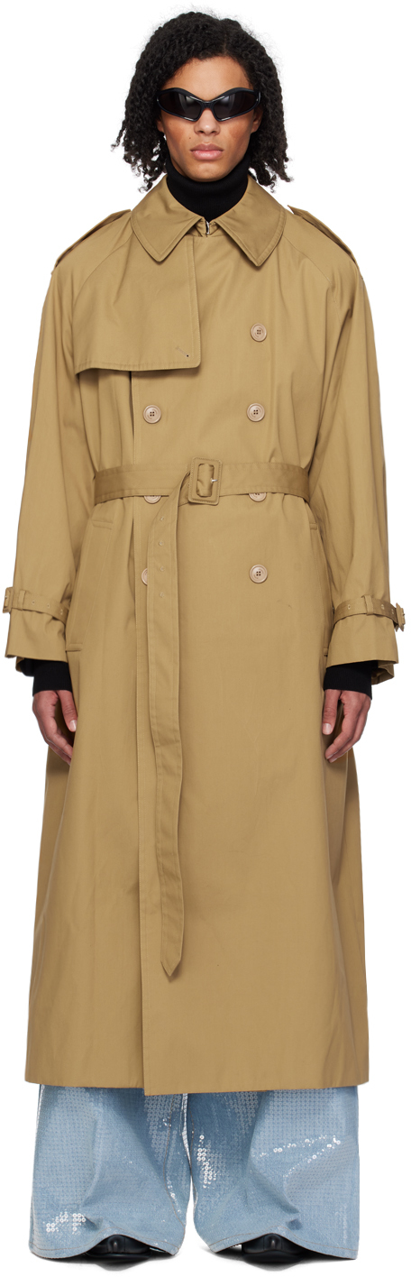 トレンチコート VETEMENTS Camel cotton oversize trench coat Vetements Cotton oversize trench coat | The Fashion Square