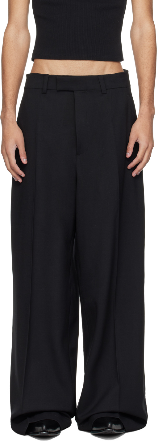 Pantalon Ample Noir Zara Femme - Taille Haute Avec Lien/cravate (très Bon état Occasion)